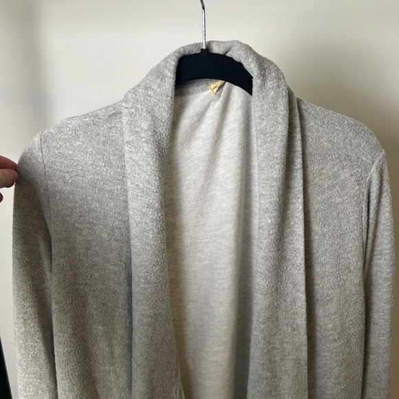 Mesh + Lace Women's Grey Sweater Open Front Cardigan Size Medium - Picture 2 of 7